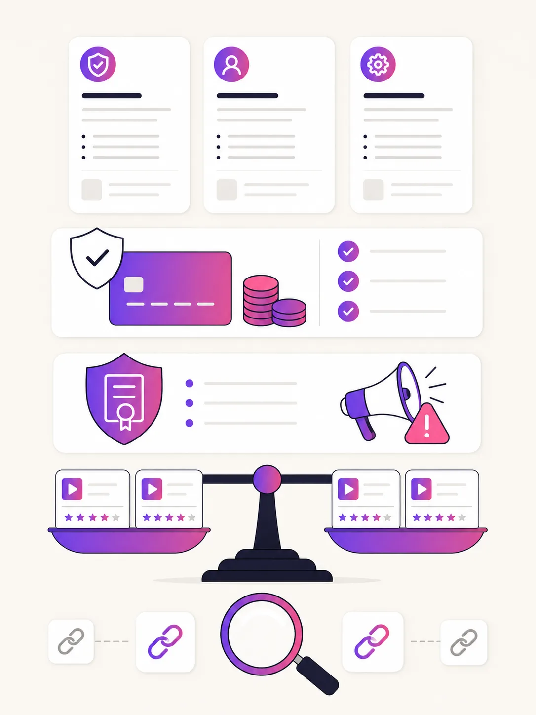 Illustration of licensing, credit, and multi-candidate checks for a Synthesia alternative