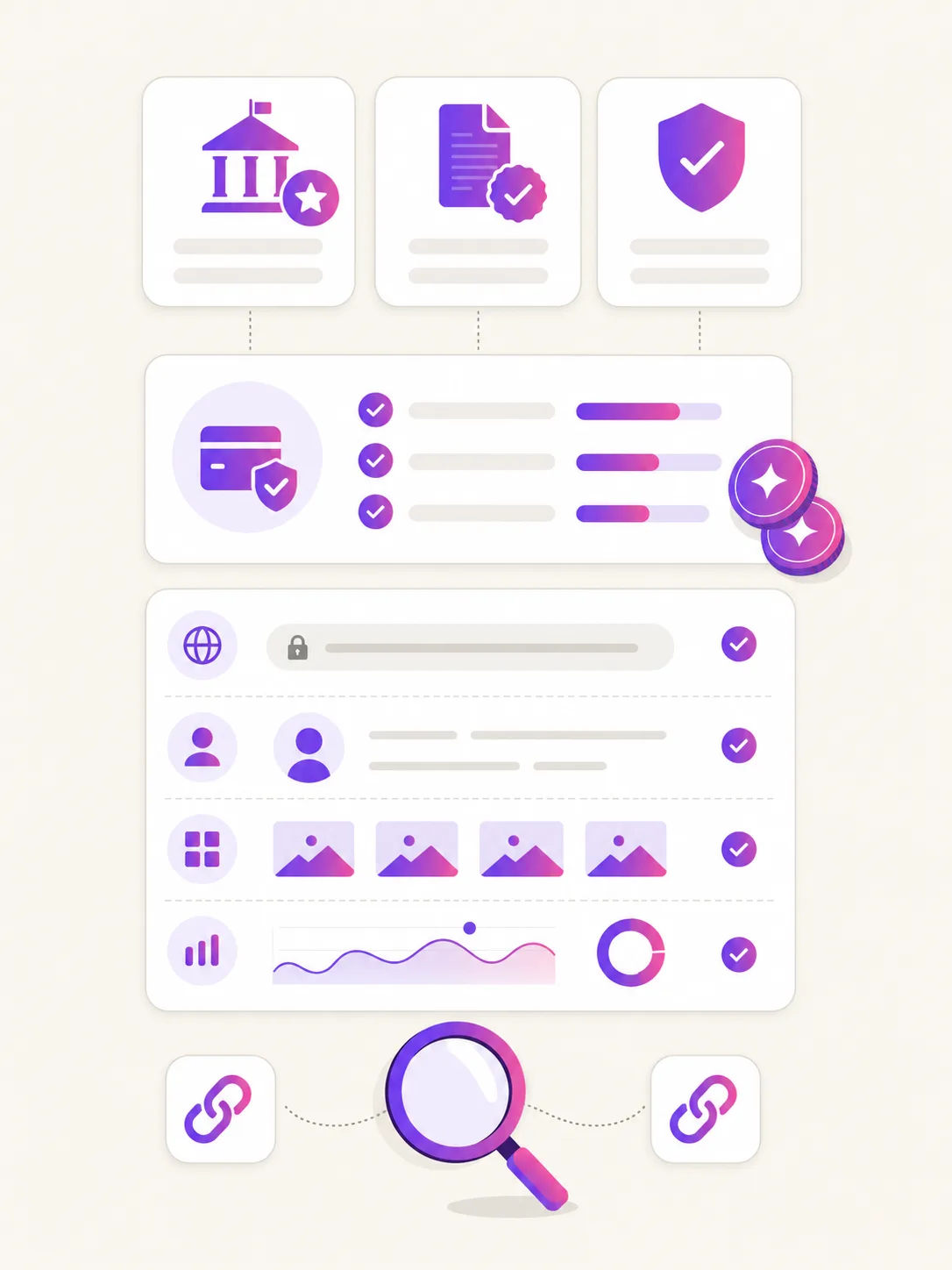 Illustration of a Creatify review evidence board with official pricing, feature, and support sources